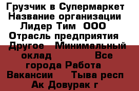 Грузчик в Супермаркет › Название организации ­ Лидер Тим, ООО › Отрасль предприятия ­ Другое › Минимальный оклад ­ 19 000 - Все города Работа » Вакансии   . Тыва респ.,Ак-Довурак г.